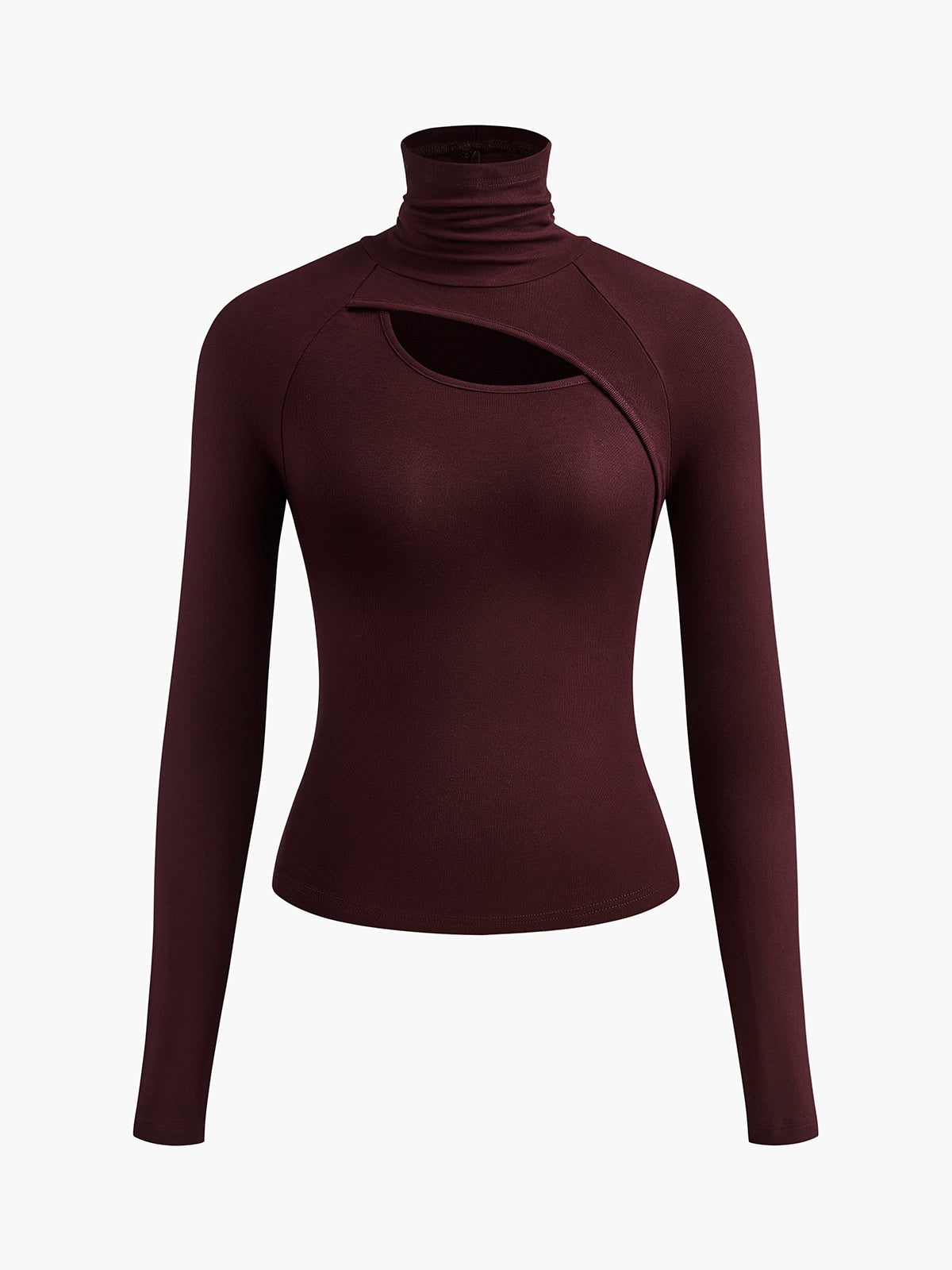 Asimetrik Kesimli Turtleneck Uzun Kollu Slinky Üst