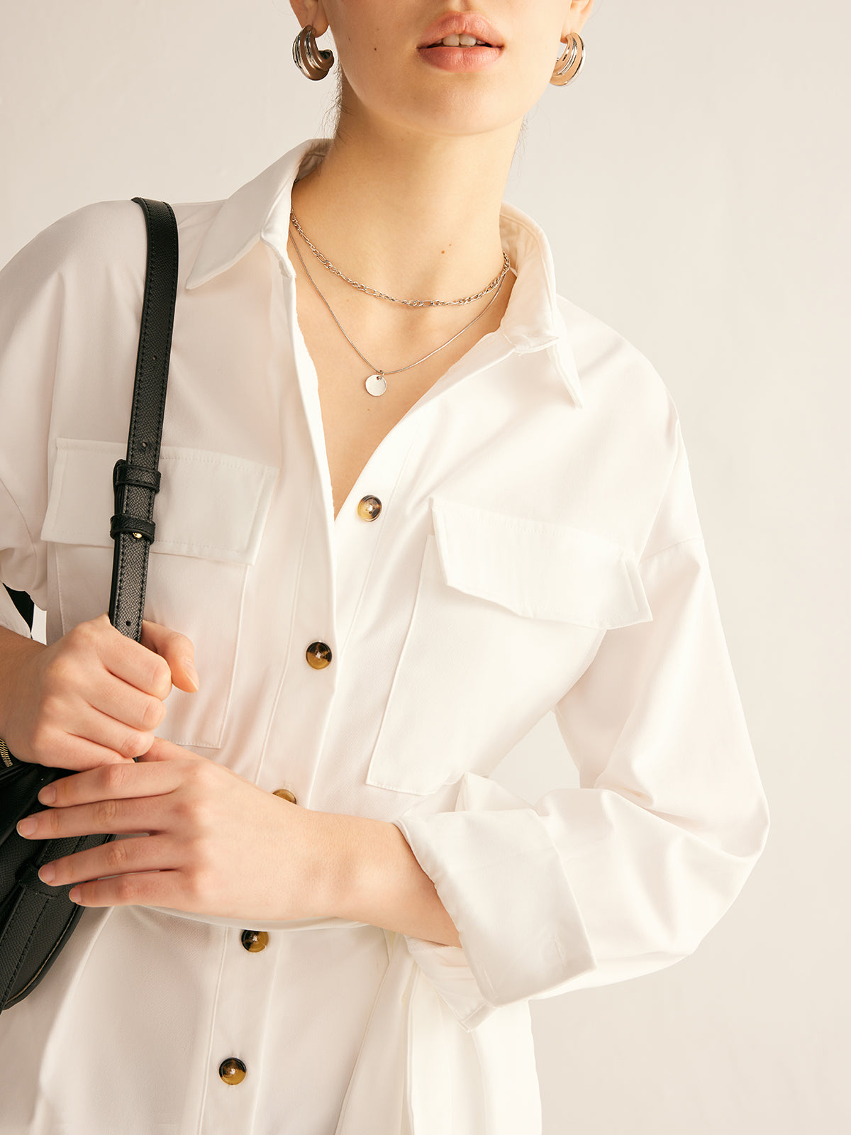 Minimalist Kemerli Düğmeli Polo Tulum