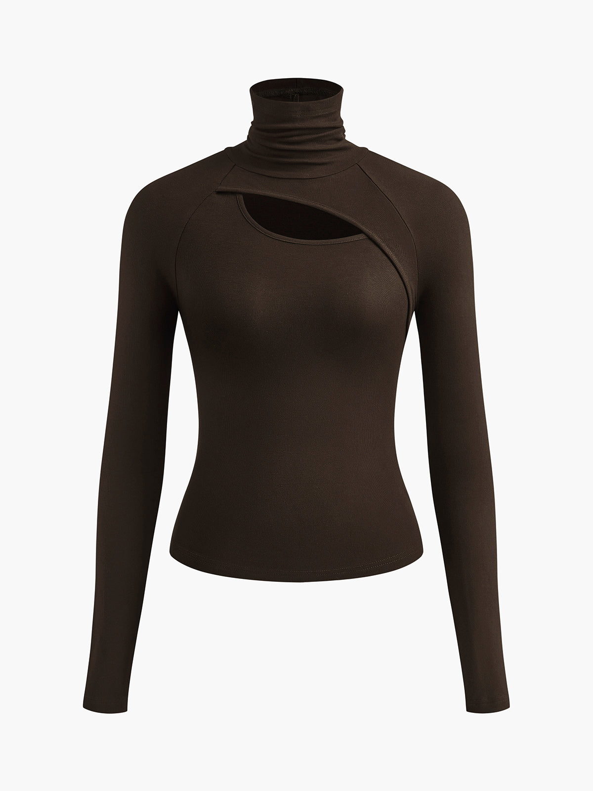 Asimetrik Kesimli Turtleneck Uzun Kollu Slinky Üst