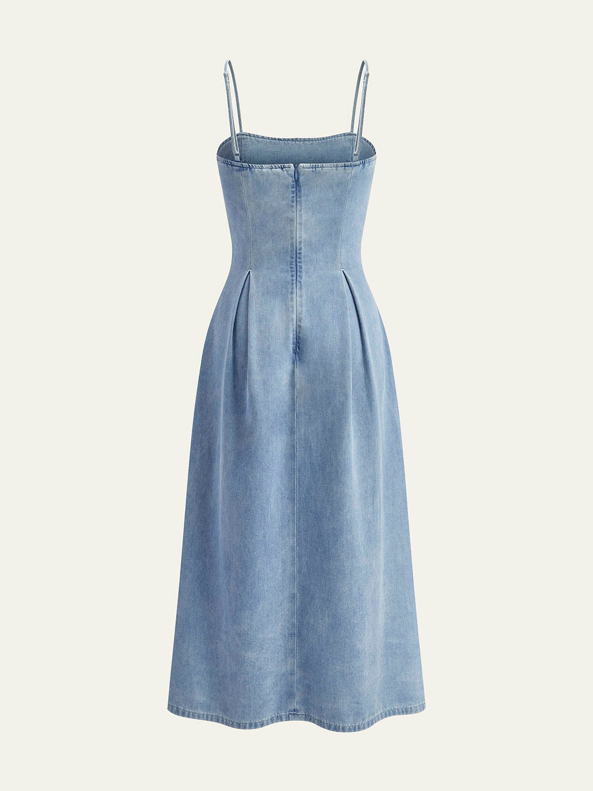 Minimalist Fermuarlı Jean Elbise