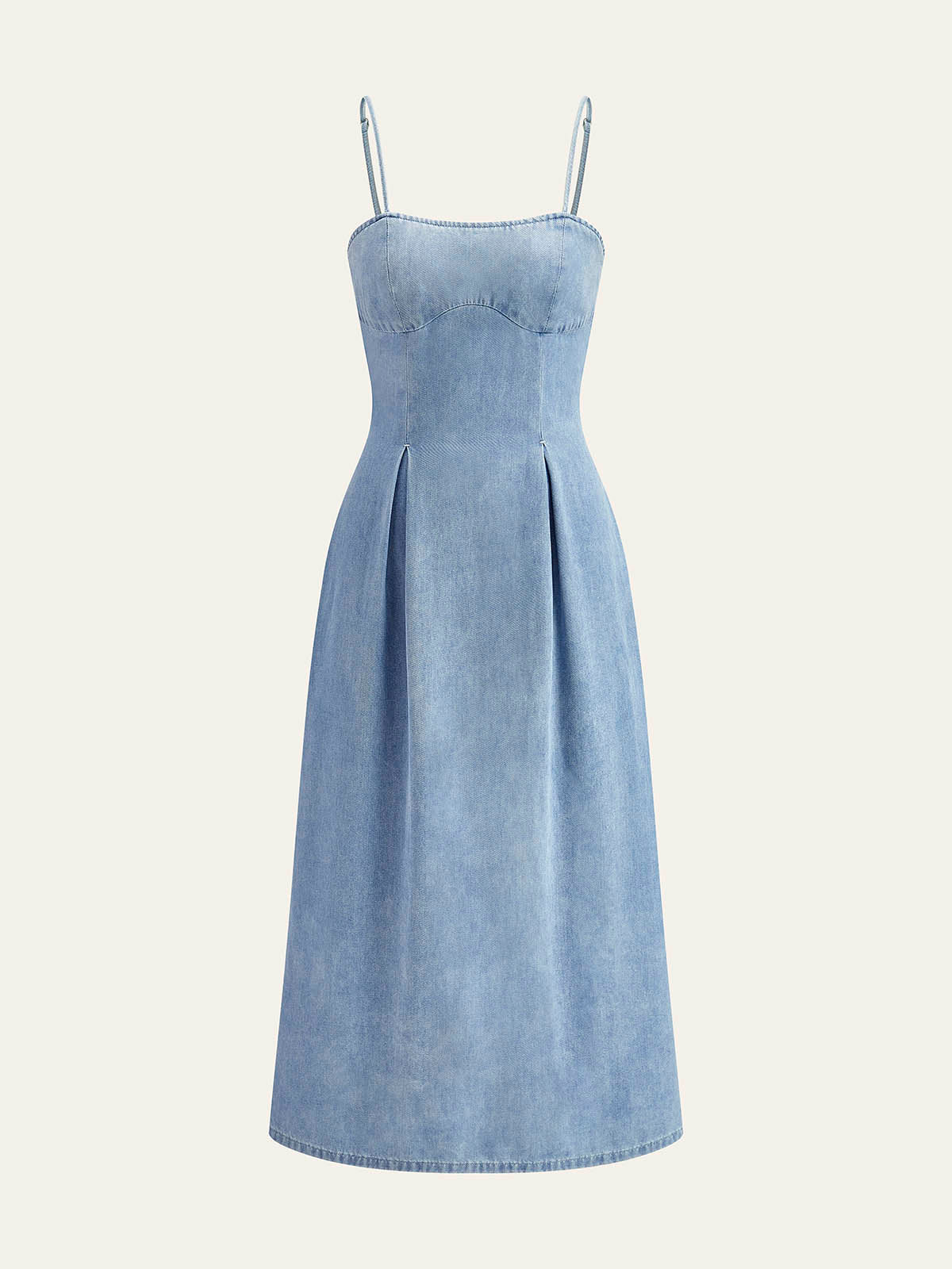 Minimalist Fermuarlı Jean Elbise
