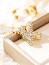 Pavé Kabarcık Harfli Monogram Kolye