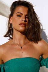 18 Ayar Altın Kaplama Maden İşlemeli Kolye Yeşil