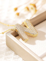 Pavé Kabarcık Harfli Monogram Kolye