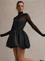 Şeffaf Panelli Lale Elbise