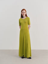 Örgü Günlük Bel Büzgülü Elbise