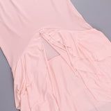 Pileli Midriff Halter Slim-Fit Yırtmaçlı Etek Takımları