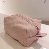 Pembe Çiçekli Makyaj Kesesi