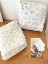 Sahil Mavisi Çiçek Makyaj Çantası