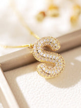 Pavé Kabarcık Harfli Monogram Kolye