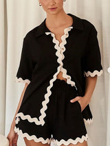 Basit Hırka Dalgalı Dikiş Seti