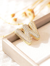 Pavé Kabarcık Harfli Monogram Kolye