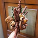 Noel Dekorasyon Kolye - Orman Çam Kozalağı Çan Araba Asılı