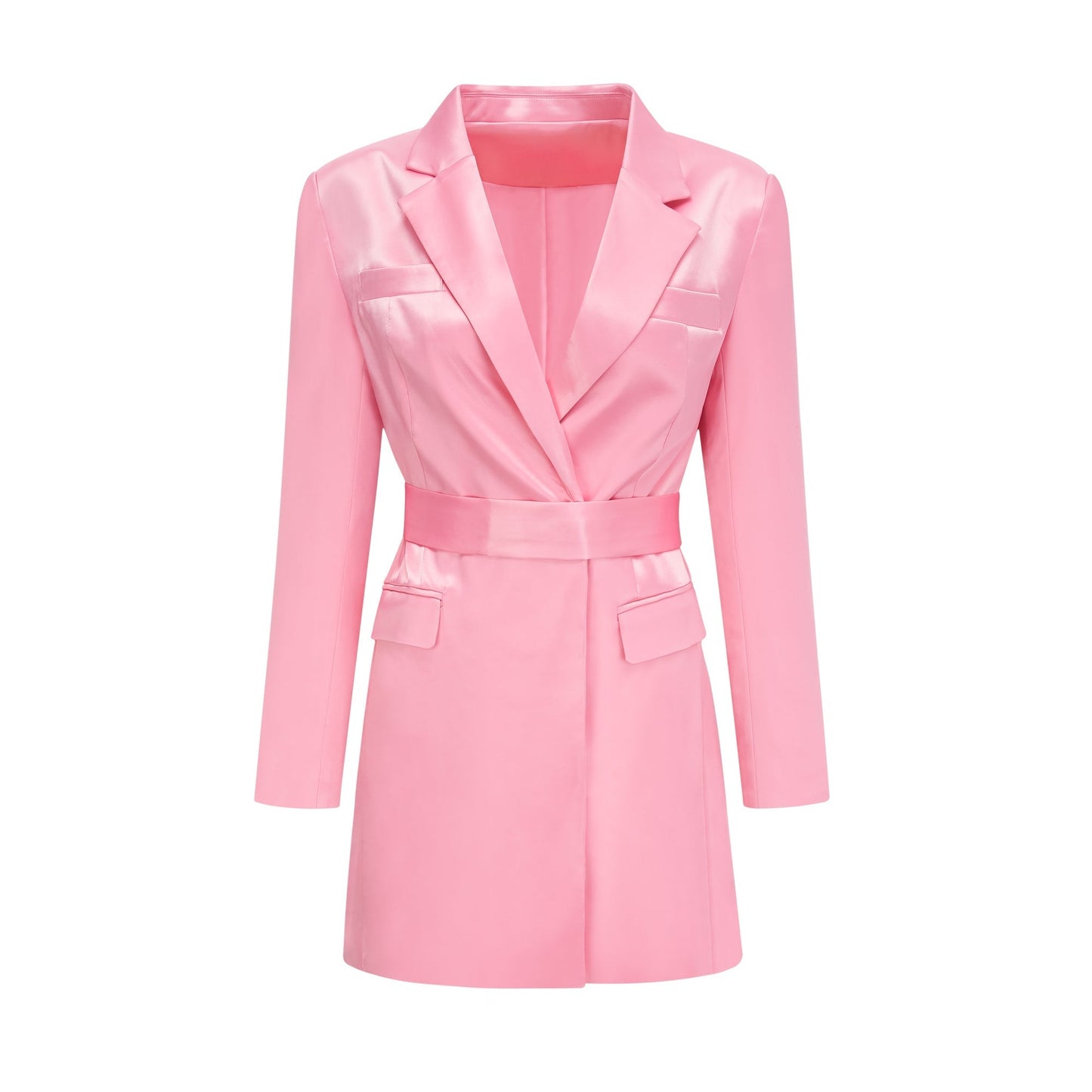 Coralie saten mini elbise