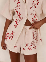 Bol Lastikli Şort Takım