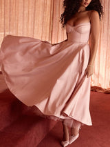 Balerin Pembe Midi Elbise