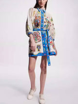 Mizaç Peplum Baskılı Hırka Elbise