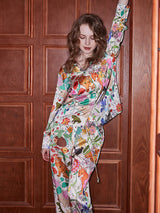 Beyaz Orman Bahçesi Pijama Takımı