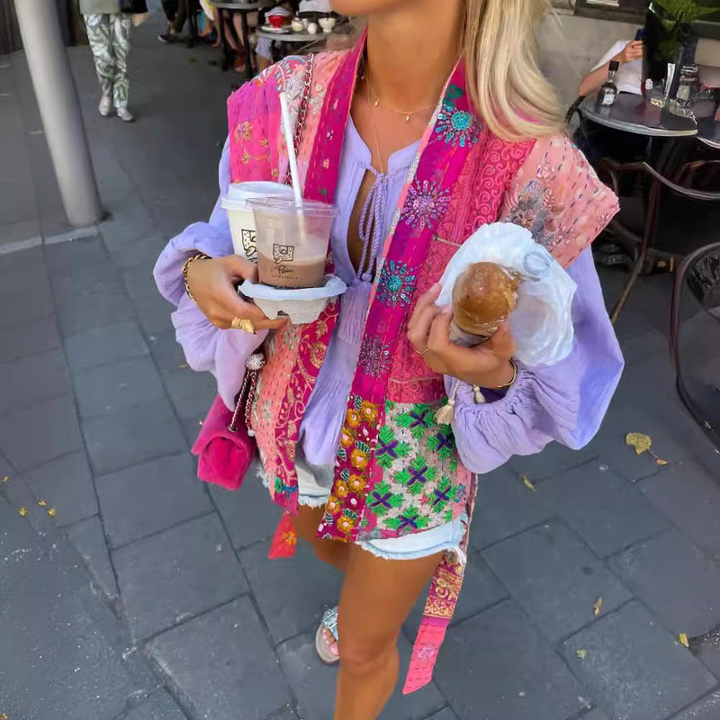 Sokak Baskılı Kolsuz Yelek Ceket