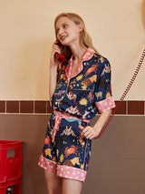 Mavi Takımyıldız Şort Pijama Seti