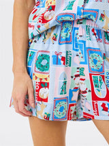 Noel Baskı Kısa Kollu Sevimli Karikatür Baskı Seti