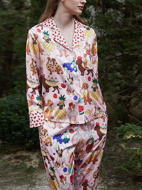 Pembe Tatlı Köpek Pijama Takımı