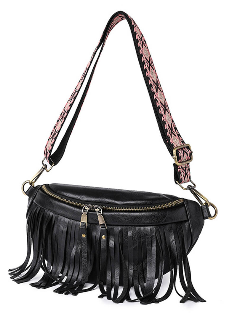 Vintage Totem Omuz Askısı Püskül Hobo Çanta