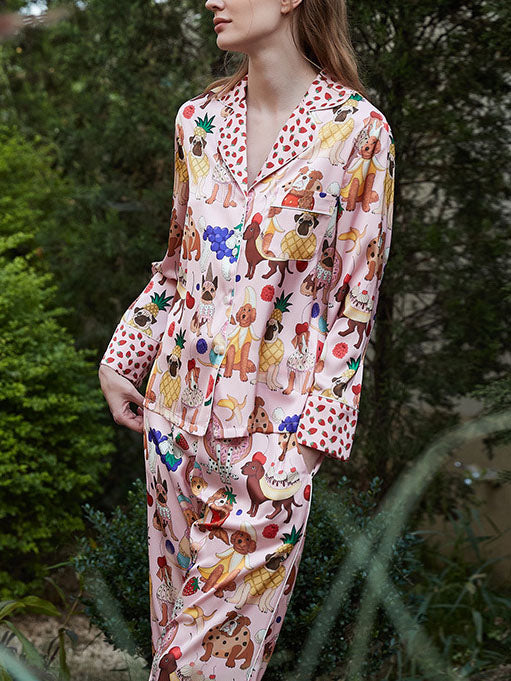 Pembe Tatlı Köpek Pijama Takımı