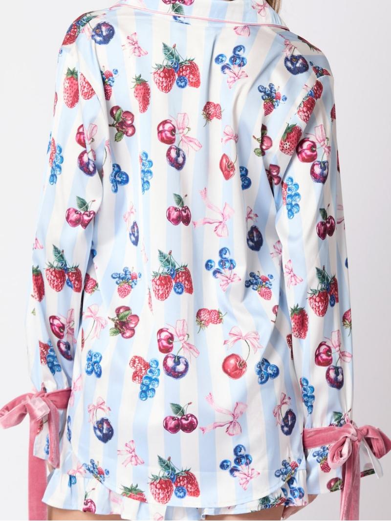 Mavi Pijama Takımı Fiyonklu Manşetler