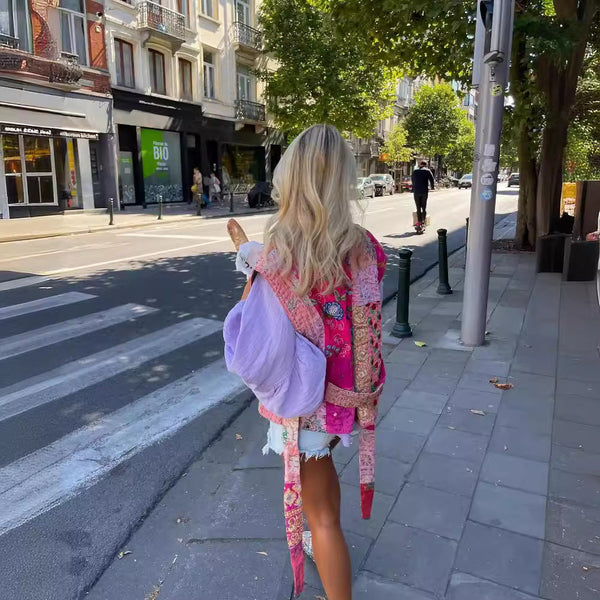 Sokak Baskılı Kolsuz Yelek Ceket