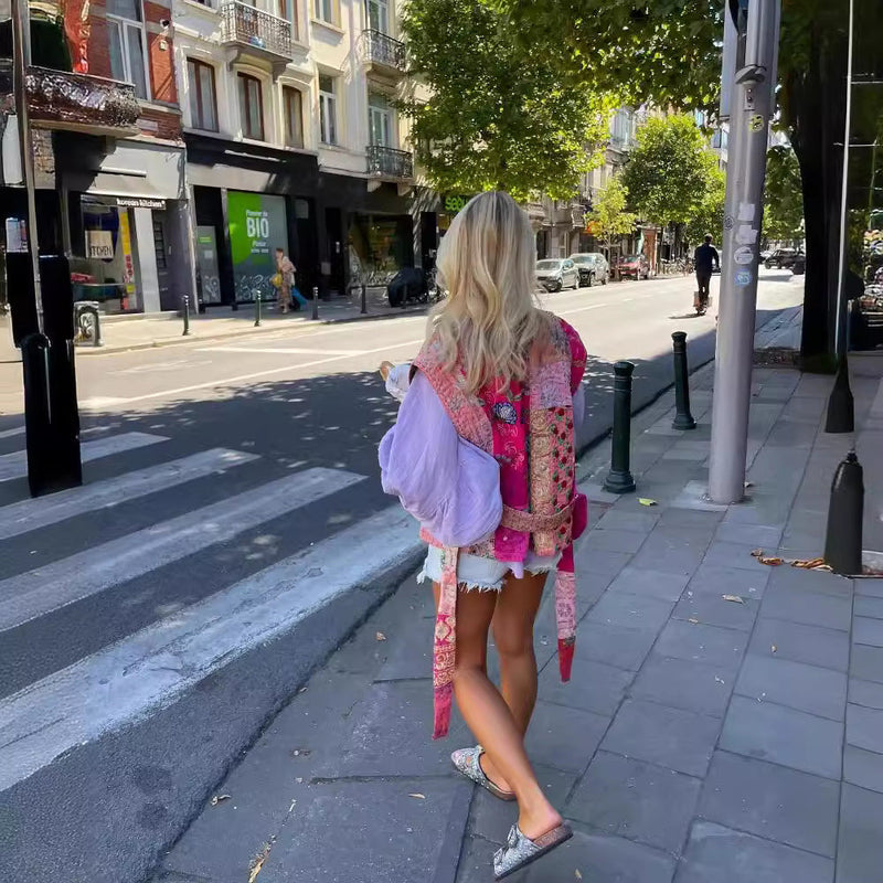 Sokak Baskılı Kolsuz Yelek Ceket