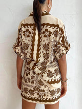 Etnik Zarif Baskılı Moda Günlük Set