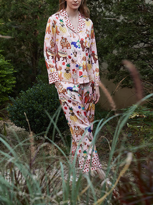 Pembe Tatlı Köpek Pijama Takımı