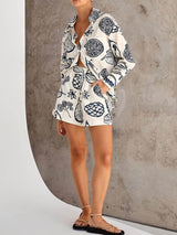 Yaz Meyve Desenli Salaş Gömlek Şort Takım