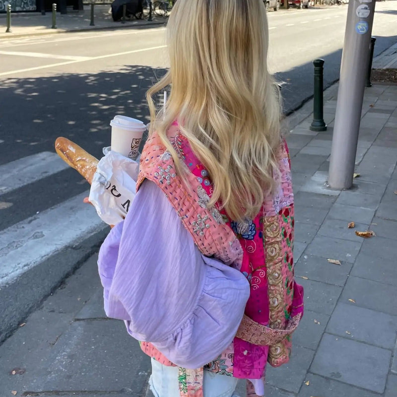 Sokak Baskılı Kolsuz Yelek Ceket