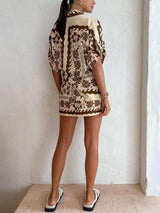 Etnik Zarif Baskılı Moda Günlük Set