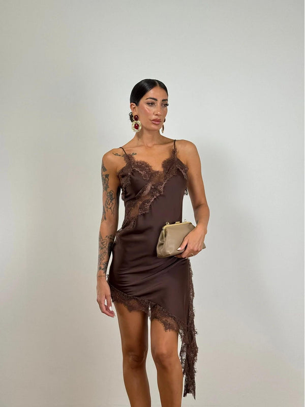 Elegant Lace-Trimmed Slip Mini Dress