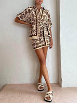 Etnik Zarif Baskılı Moda Günlük Set