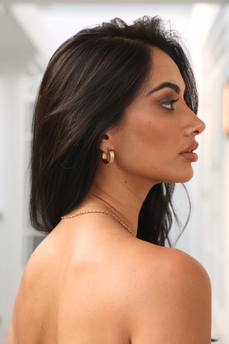 18 Ayar Altın Kaplama Güzel Gün Küpe