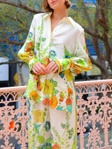 Kişiye Özel Siluet Çiçek Desenli Pantolon Takım