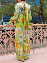 Kişiye Özel Siluet Çiçek Desenli Pantolon Takım