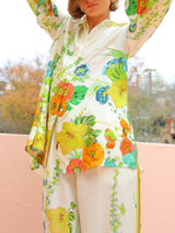 Kişiye Özel Siluet Çiçek Desenli Pantolon Takım