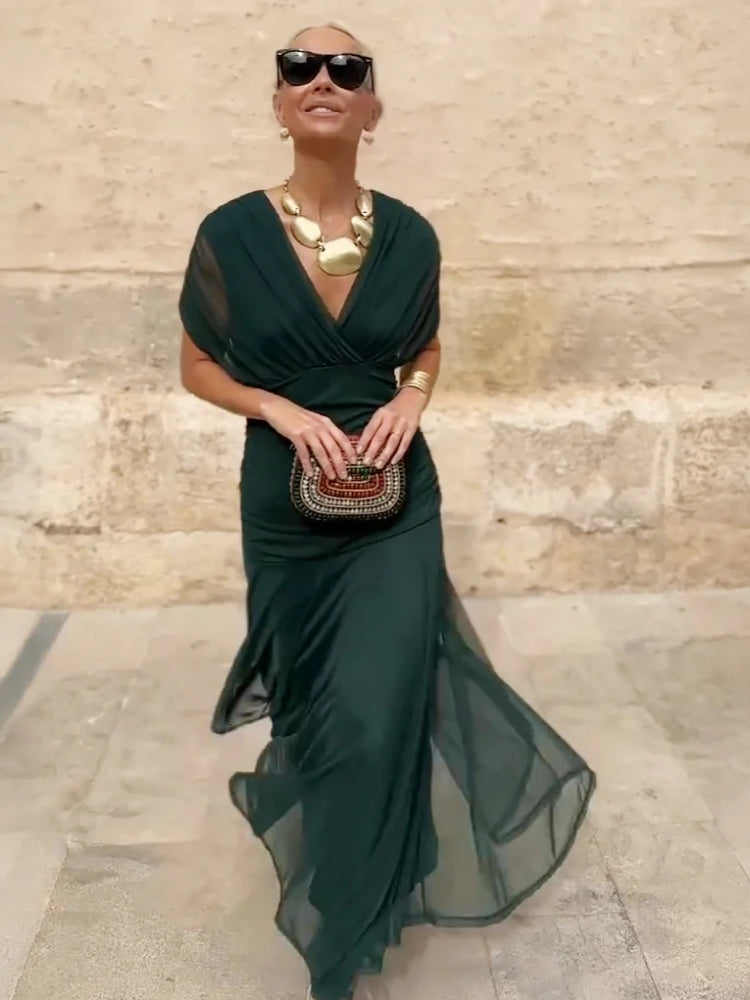 Örme Çiçekli Maxi Elbiseler