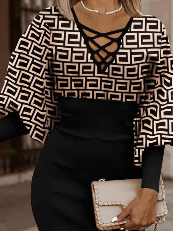 Balon Kol Moda Midi Elbise