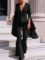 İki Parça Takım Elbise Kloş Pantolon