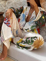 Benzersiz Gömlek ve Beli Lastikli Pantolon Takım