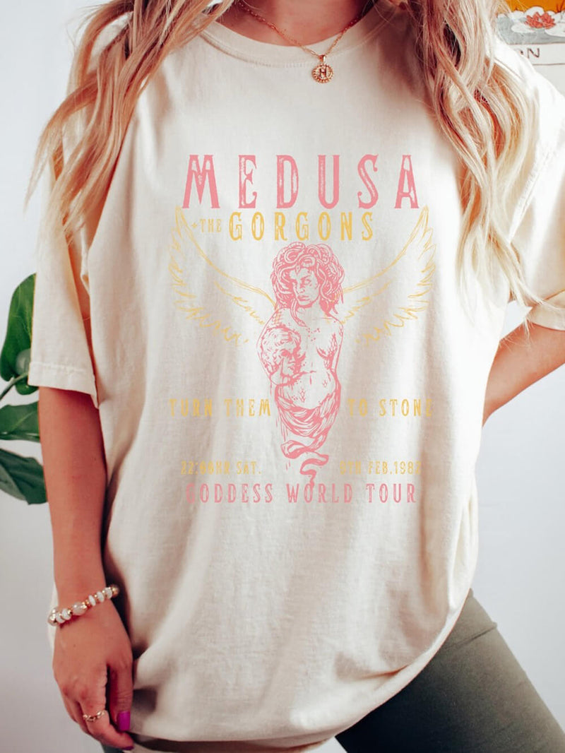 Yunan Tanrıçası Medusa Tee Vintage Band T Shirt
