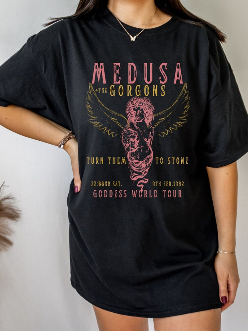 Yunan Tanrıçası Medusa Tee Vintage Band T Shirt