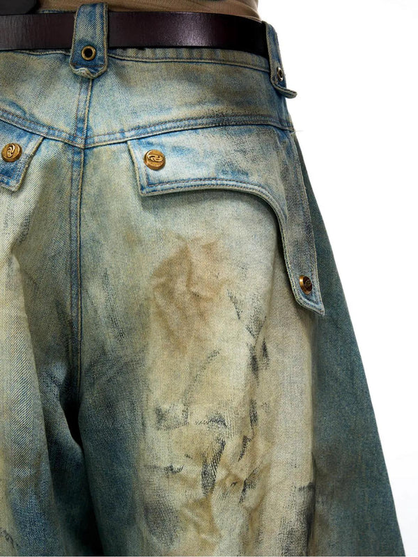Plato-Dyed Embroidered Scimitar Jeans
