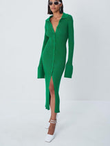 Uzun Hırka Triko V-Yaka Elbise